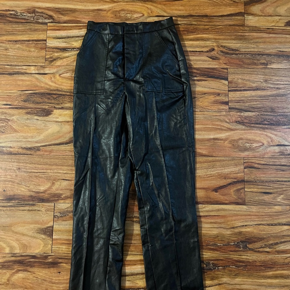 Princess Polly Black Faux Leather Pants